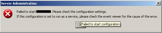 Failed to start configuration