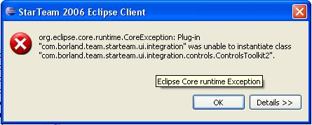 Eclipse Core runtime Exception