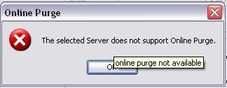 online purge not available